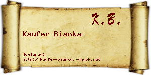 Kaufer Bianka névjegykártya